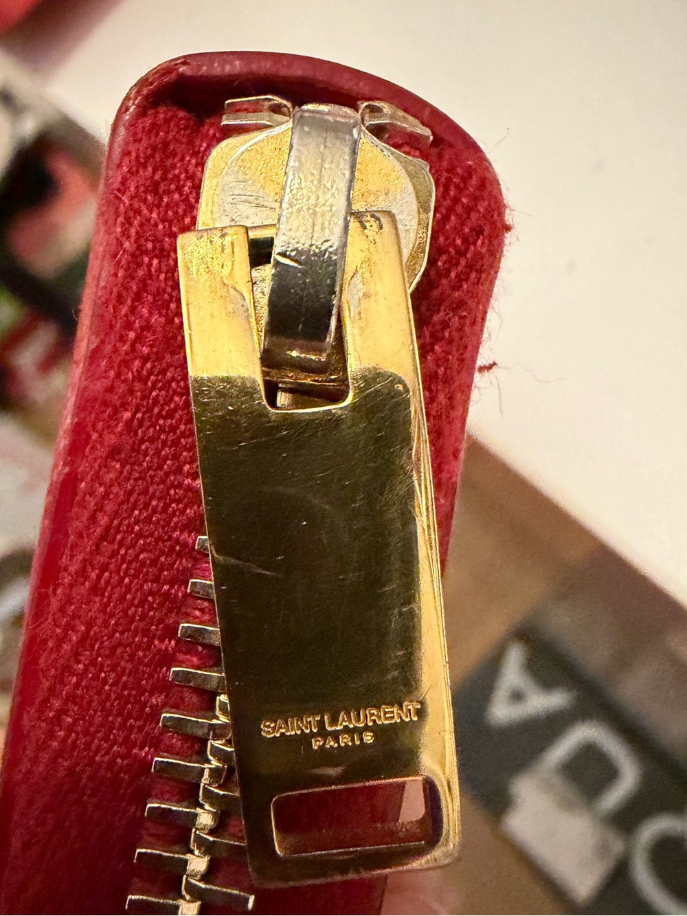 Saint Laurent Red Leather Long Zippy Wallet - Picture 16 of 16